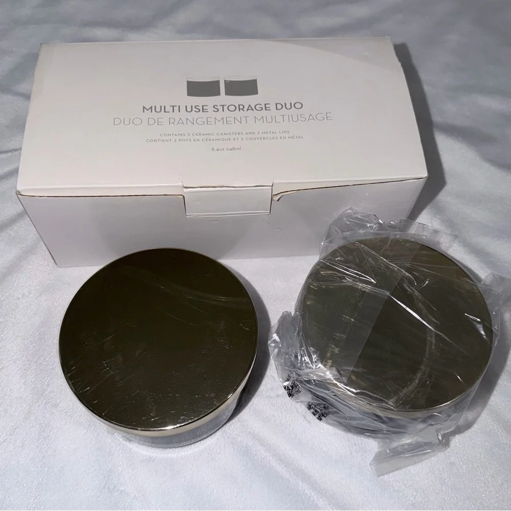 Z Gallerie Multi Use Storage Duo - Round Canisters (Set of 2)